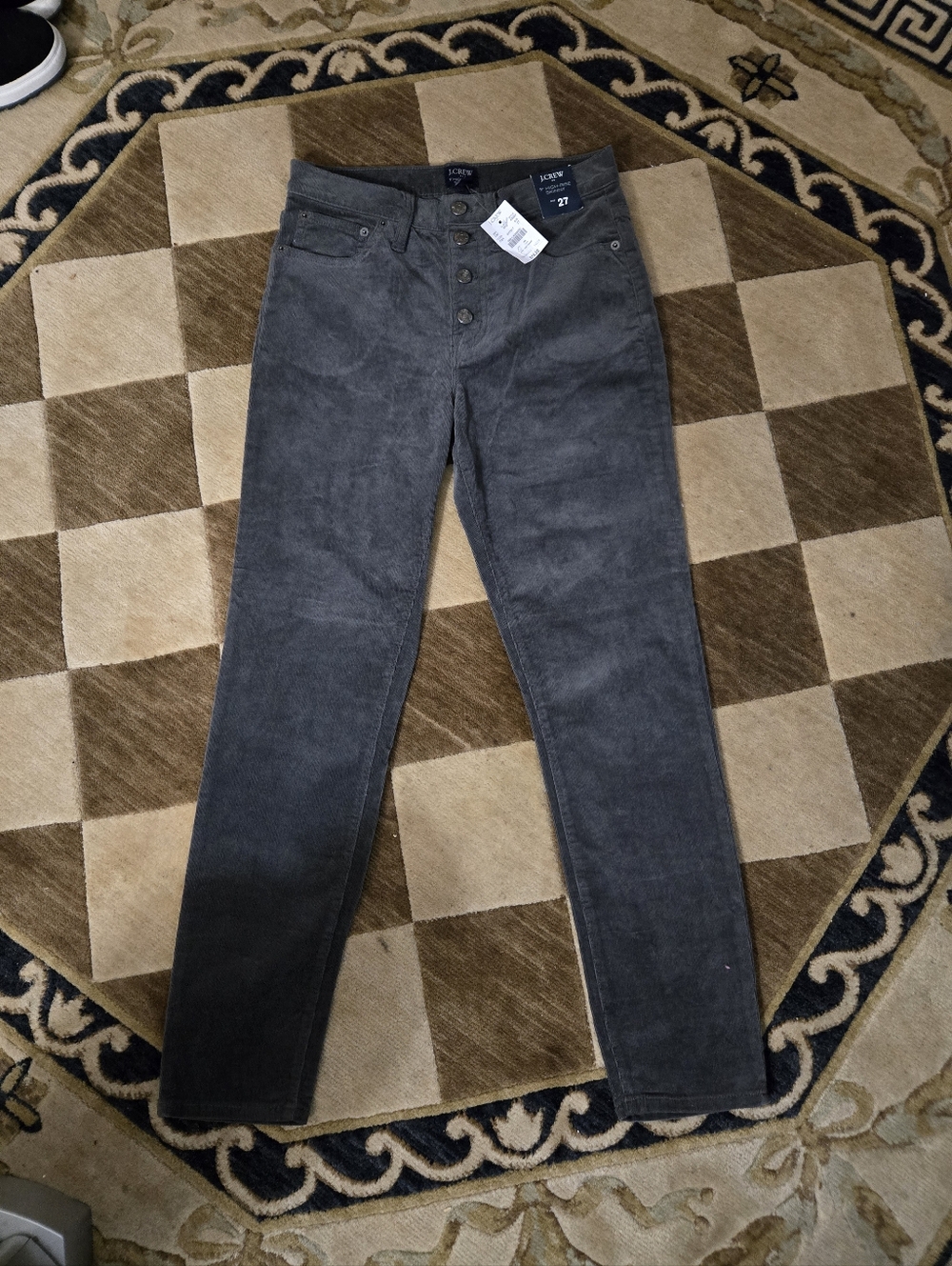 J Crew Women’s 9" High-Rise Gray Corduroy Skinny Jeans Size 27 NWT - Picture 6 of 12